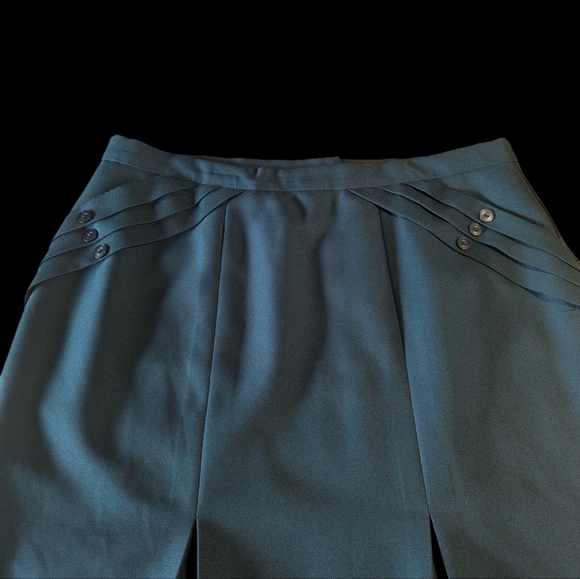 Plus size (22) Dark Green pleated skirt Vintage 90s - Picture 3 of 6